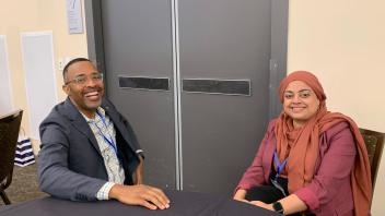 Denzil Streete and UCD Grad Studies EAD and Chief of Staff Erum Abbasi Syed